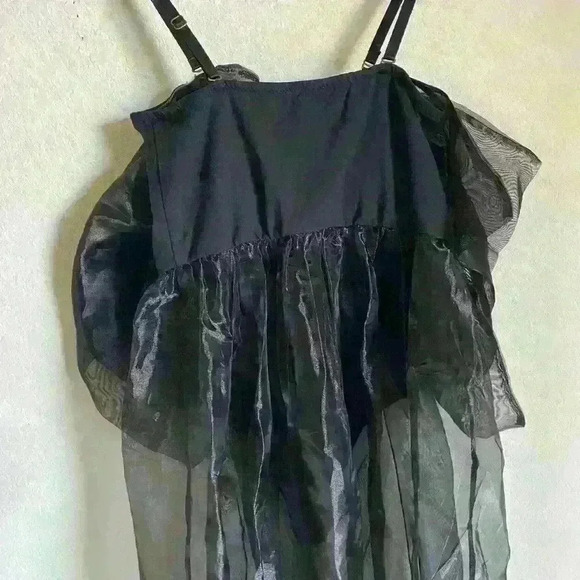 Free People Intimately Someone Say Bows Bodysuit Sheer Goth Coquette Dress  S - Picture 11 of 13